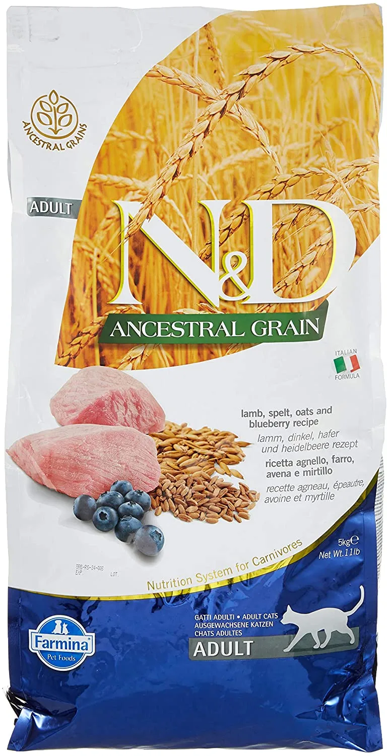 Farmina Ancestral Grain Lamb & Blueberry Dry Cat Food - 11 lb Bag