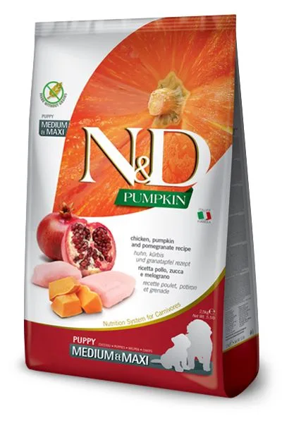 Farmina Grain-Free Pumpkin Chicken & Pomegranate Puppy Medium and Maxi Dry Dog Food - 5.5 lb Bag