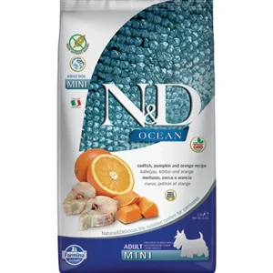 Farmina N&D Grain-Free Ocean Pumpkin Codfish & Orange Adult Mini Dry Dog Food - 15.4 lb Bag