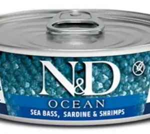 Farmina N&D Ocean Sea Bass, Sardine & Shrimp Canned Cat Food - 2.8 oz - Case of 12