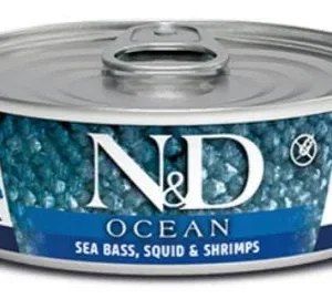 Farmina N&D Ocean Sea Bass, Squid & Shrimp Canned Cat Food - 2.8 oz - Case of 12