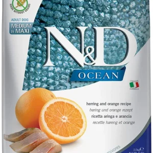 Farmina N&D Prime Ocean Herring & Orange Adult Medium and Maxi Dry Dog Food - 5.5 lb Bag