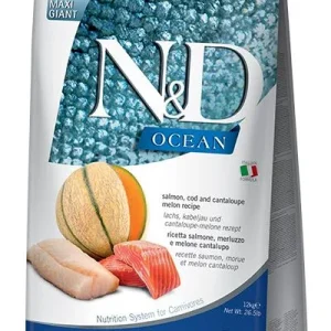 Farmina N&D Prime Ocean Salmon, Cod & Cantaloupe Giant Dry Dog Food - 26.4 lb Bag