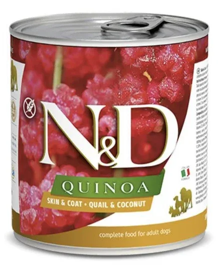Farmina N&D Quinoa Skin & Coat Quail & Coconut Canned Dog Food - 10 oz - Case of 6