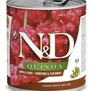 Farmina N&D Quinoa Skin & Coat Venison & Coconut Canned Dog Food - 10 oz - Case of 6