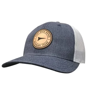 Fast Back Heather Navy Cap with Leather Logo Patch