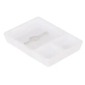 Feeding dish white rectangle - 3 compartments