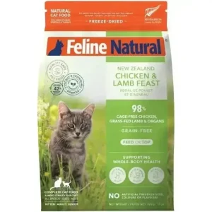 Feline Natural Freeze-Dried Cat Food - New Zealand Chicken & Lamb Feast Grain-Free Formula