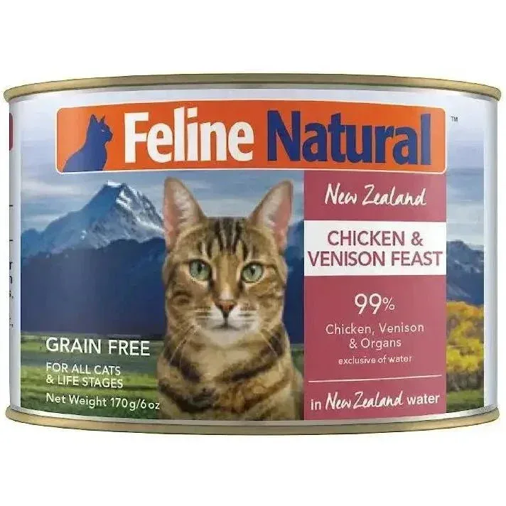 Feline Natural Grain-Free Chicken & Venison Canned Cat Food - Premium Grain-Free Chicken Venison Canned Cat Food