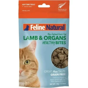 Feline Natural Lamb Cat Treats Grain-Free Freeze-Dried Healthy Bites 1.76oz