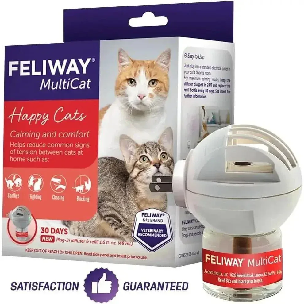 Feliway MultiCat Calming Pheromone Diffuser 30 Day Starter Kit 48 mL