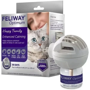 Feliway Optimum Cat Enhanced Calming Pheromone Diffuser 30 Day Starter Kit 48 mL