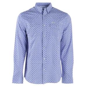 Ferrell Brands Inc Brand Mens Blue Vented Pearl Snap Shirt