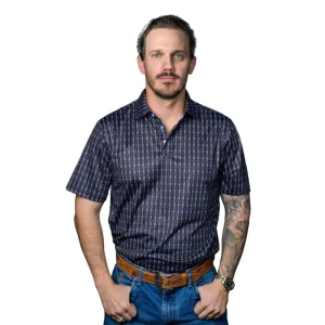 Ferrell Brands Inc Mens Black Print Polo