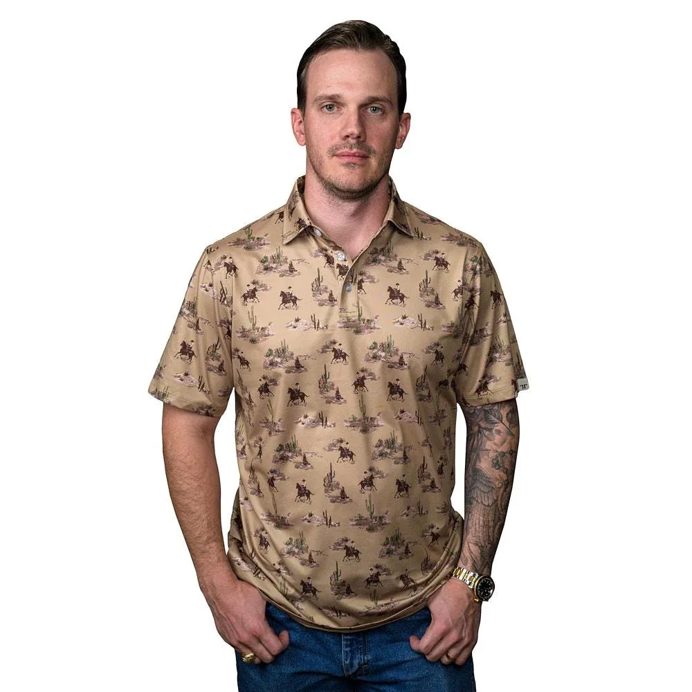 Ferrell Brands Inc Men's Colt Brown Short Sleeve Polo