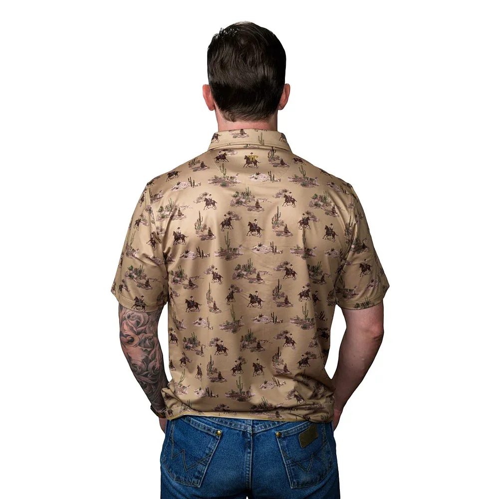 Ferrell Brands Inc Men's Colt Brown Short Sleeve Polo - Image 2