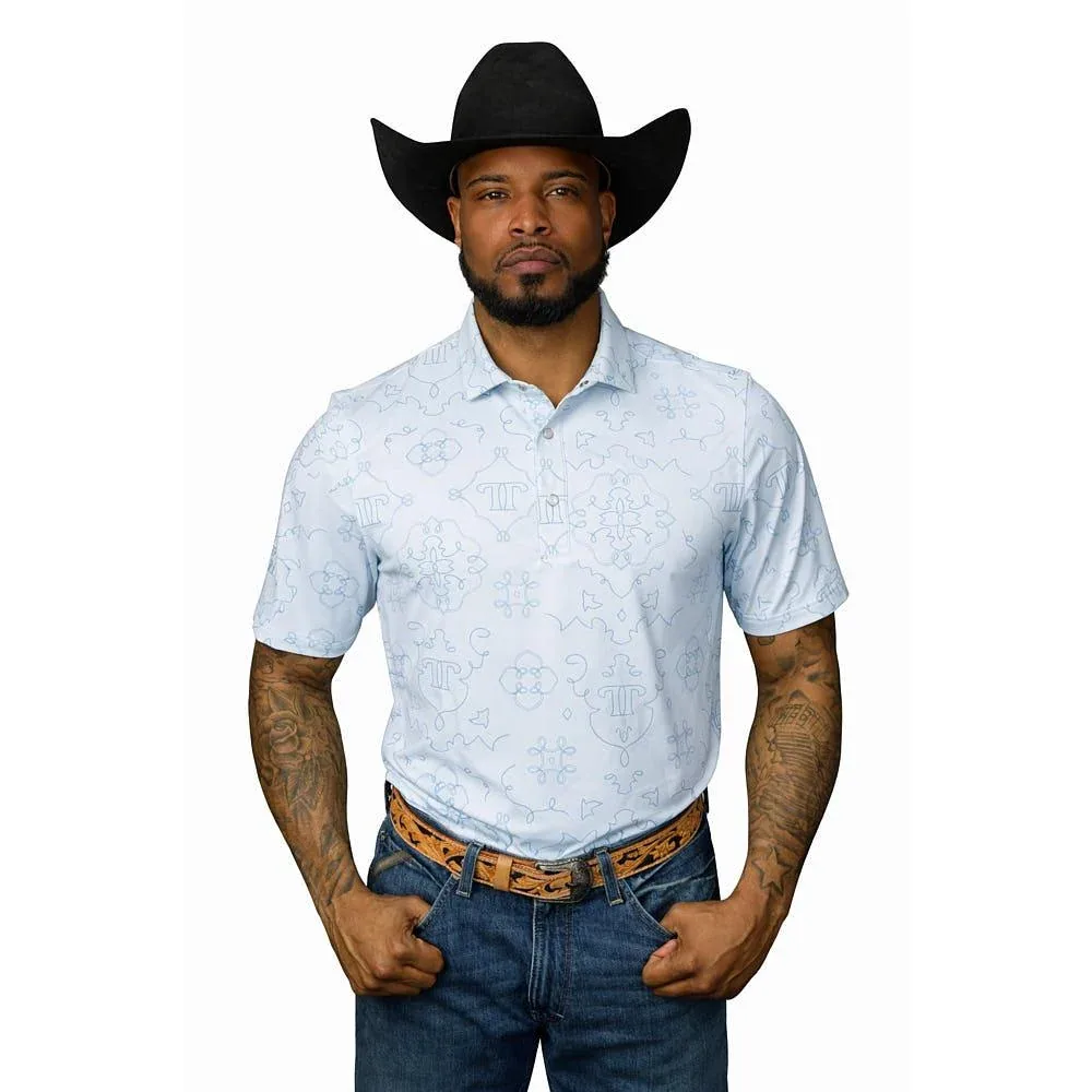 Ferrell Brands Inc Men's The Carson Blue Snap Polo