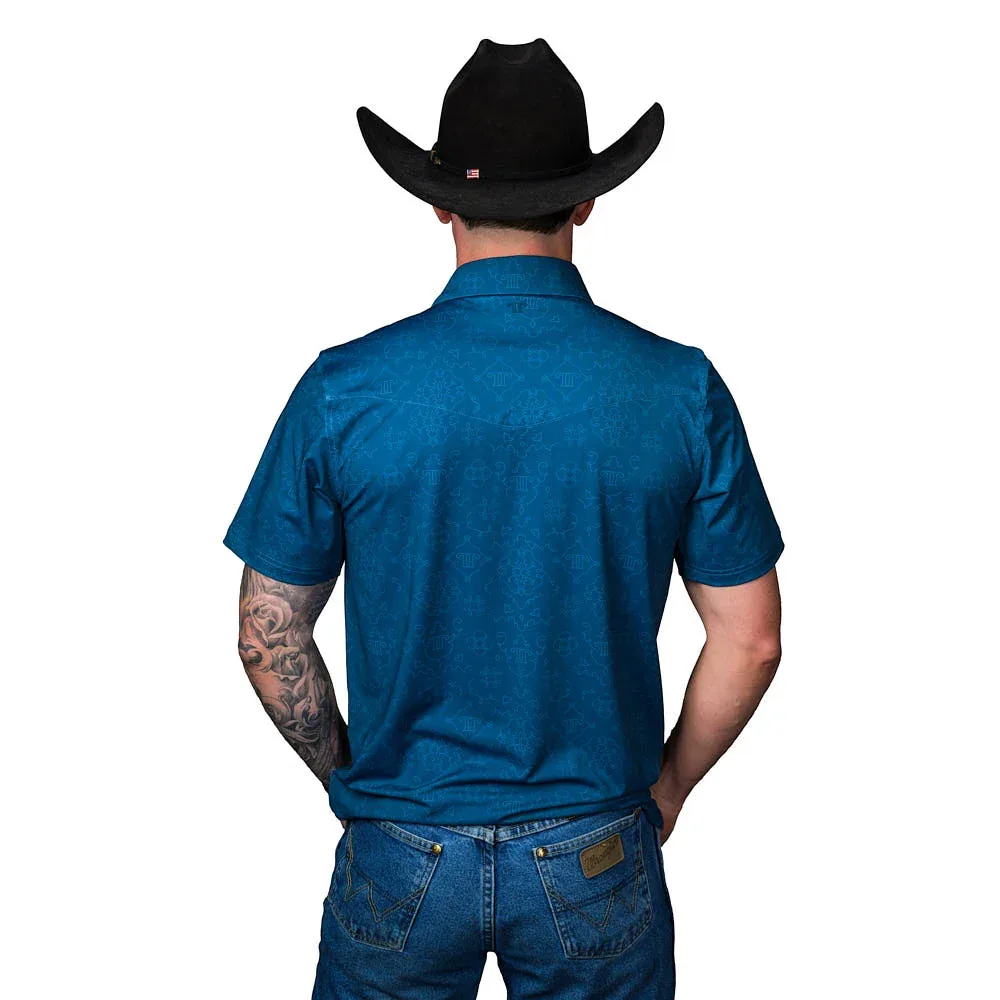 Ferrell Brands Inc The Micro Carson Blue Snap Polo - Image 2