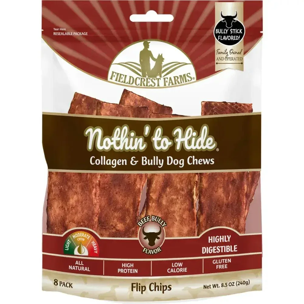 Fieldcrest Farms Nothin' to Hide Flip Chip Bully Dog Treats 8 pk