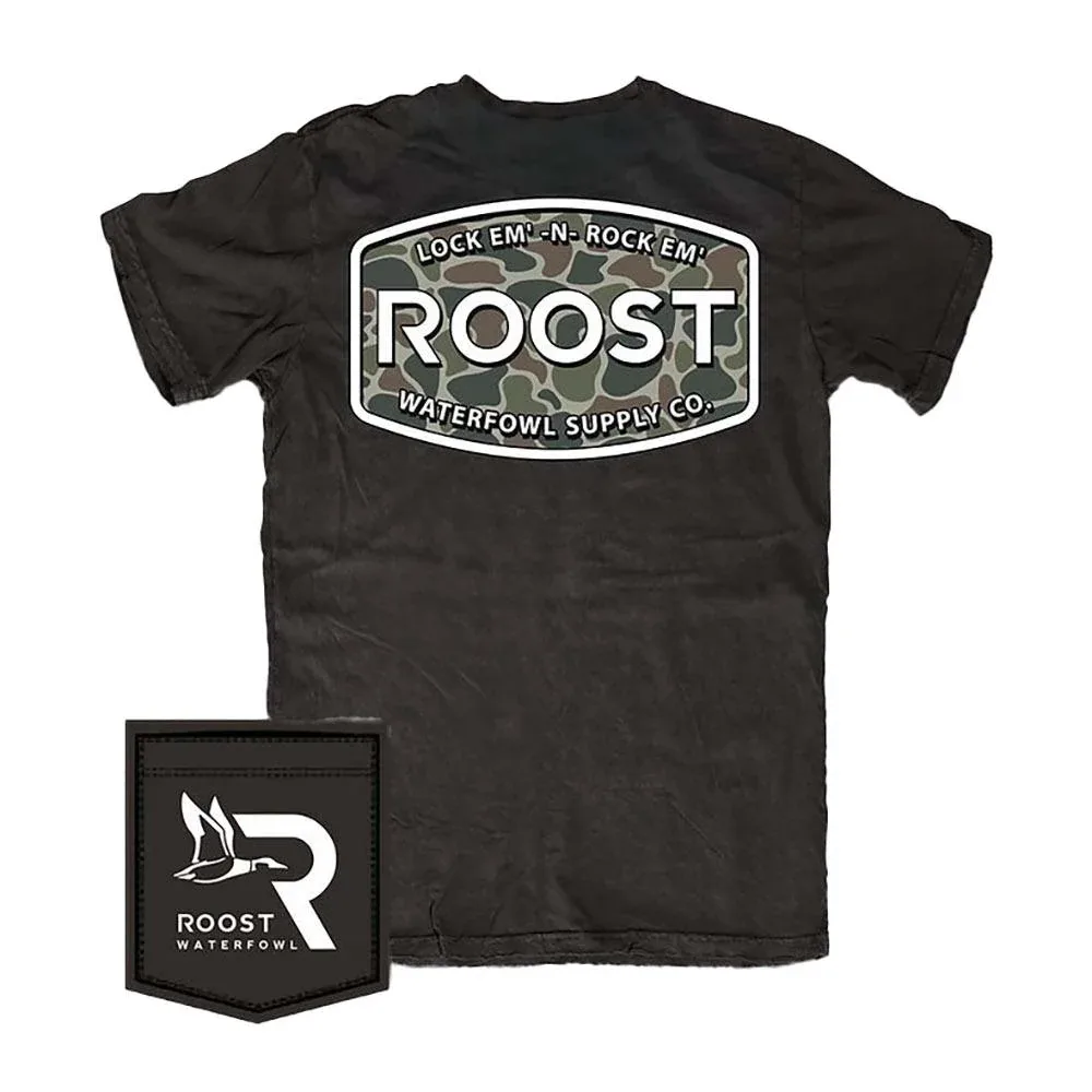 Fieldstone Boy's Black Roost Camo Logo Tee Shirt