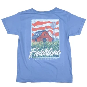 Fieldstone Boy's Blue USA Barn Tee Shirt