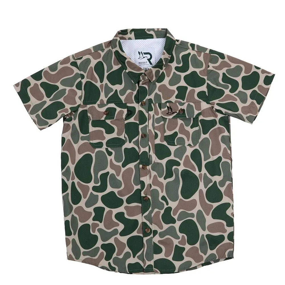 Fieldstone Boy's Roost Camo Button Shirt
