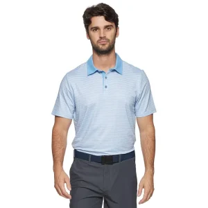 Flag & Anthem Men’s Kiawah Stripe White Aqua Navy Polo