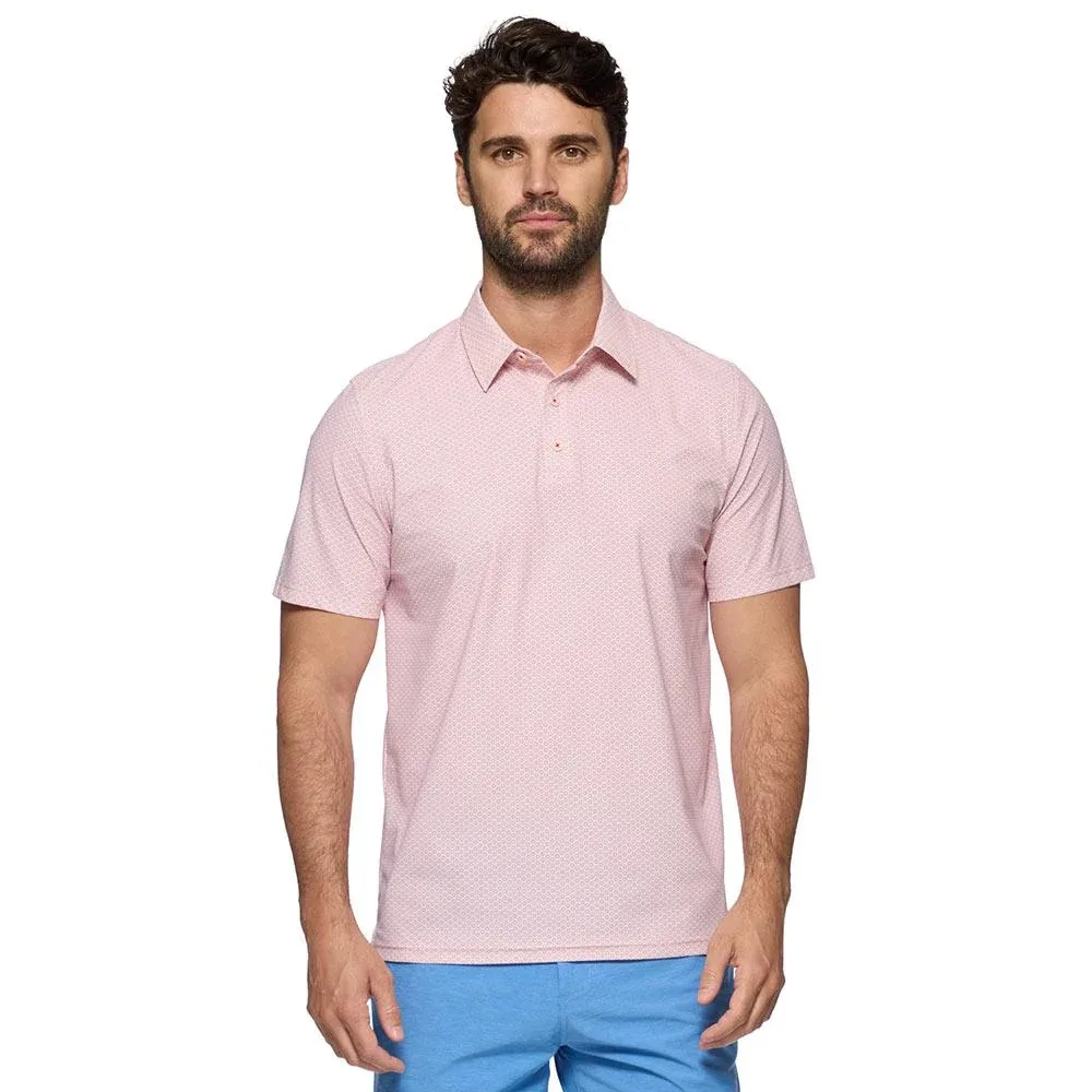 Flag & Anthem Men's Stateline Dot Coral Performance Polo