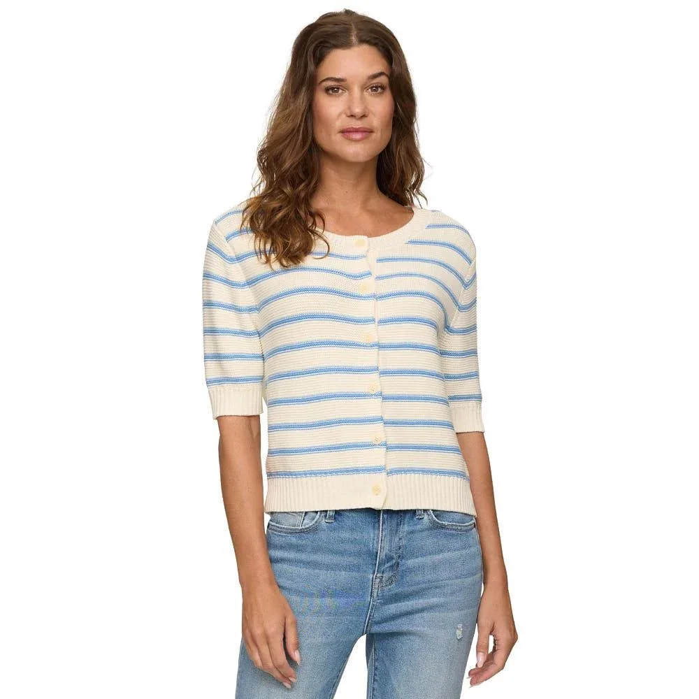 Flag & Anthem Women's Thea Stripe Cream & Blue Cardigan