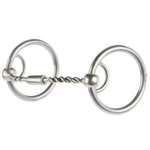 Flaharty Bits & Spurs Billy Allen Twisted Wire Locked O Ring Snaffle Bit
