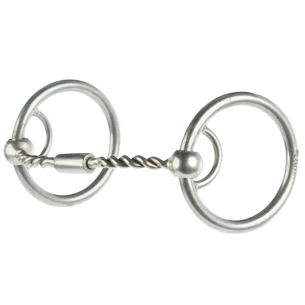 Flaharty Bits & Spurs Billy Allen Twisted Wire Locked O Ring Snaffle Bit