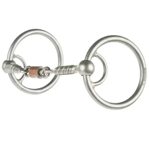 Flaharty Bits Spurs Rebar 3 Piece Roller Locked O Ring Snaffle Bit