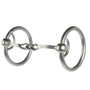 Flaharty Bits & Spurs Square Chain Center Locked O Ring Snaffle Bit