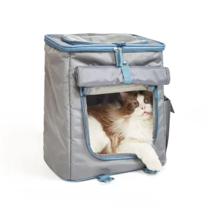 Fofos Backpack Carrier for Dogs and Cats (Grey/Blue)