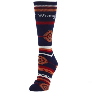 For Bare Feet Men's Navy Wrangler Aztec Socks