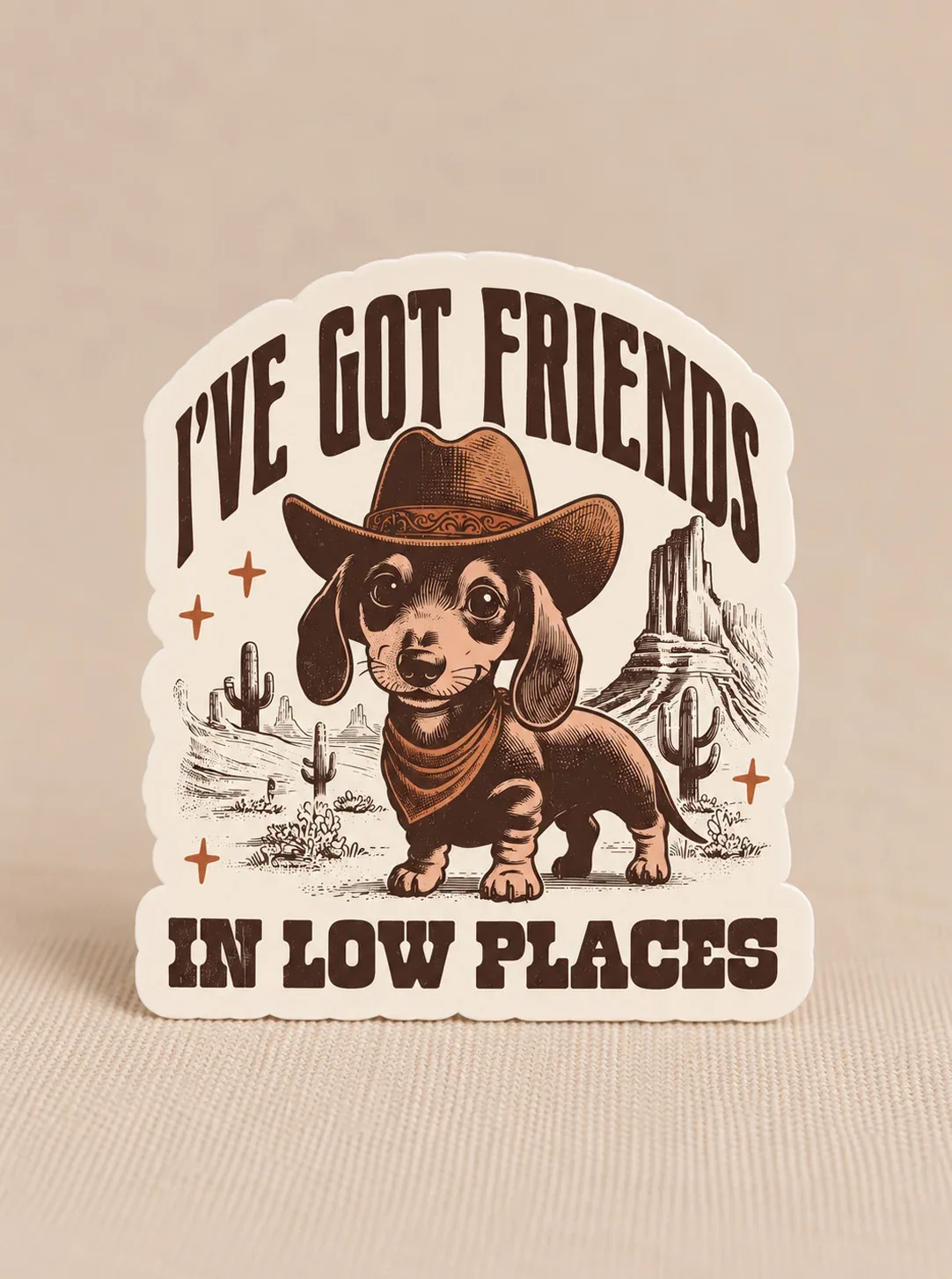FRIENDS IN LOW PLACES STICKER