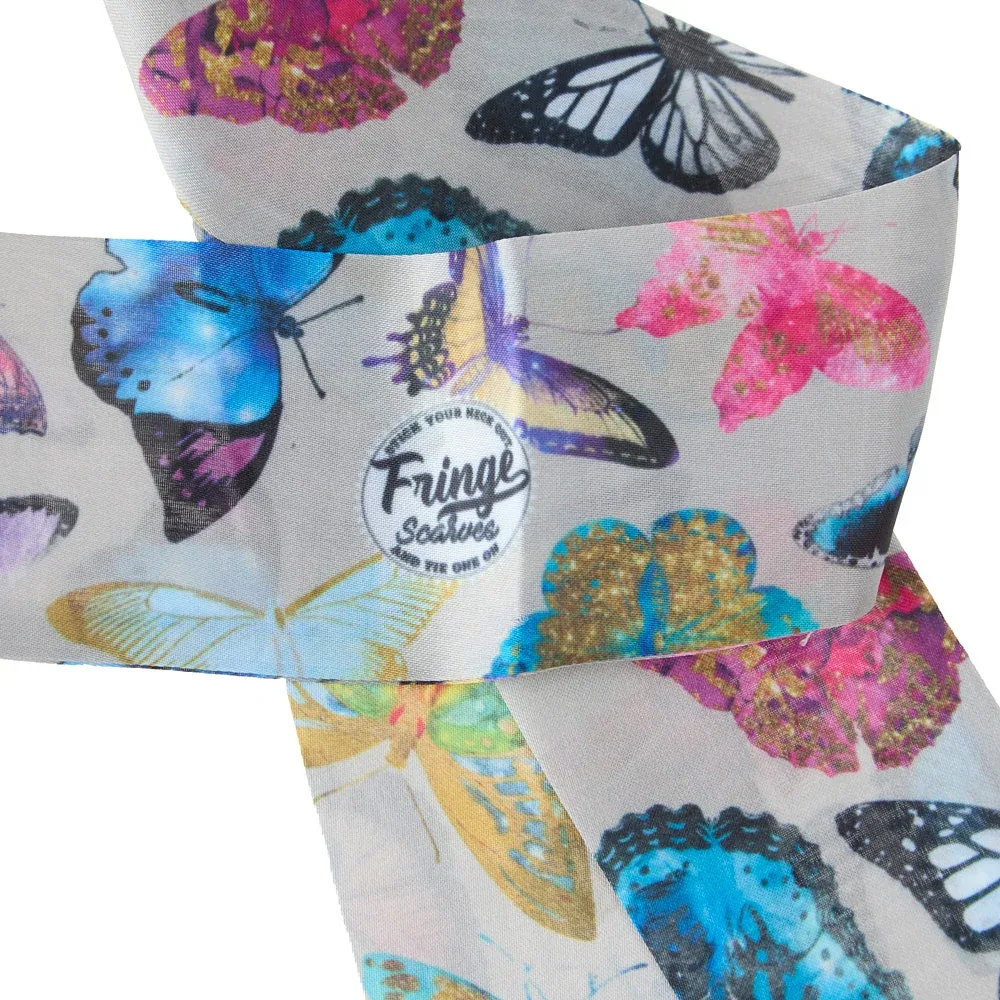 Fringe Scarves Butterfly Tan Twilly - Image 2