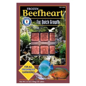 Frozen Beefheart Fish Food (30 cubes, 3.5 oz) - San Francisco Bay Brand