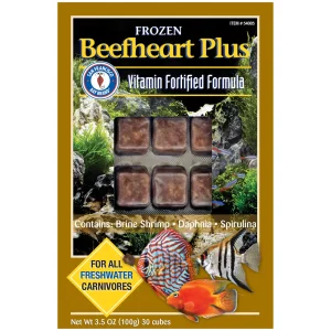 Frozen Beefheart Plus Fish Food (30 cubes, 3.5 oz) - San Francisco Bay Brand