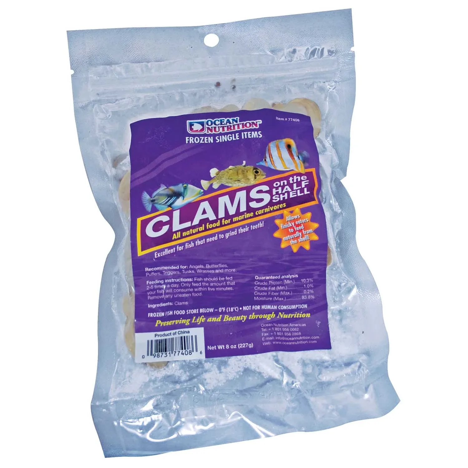 Frozen Clams on the Half Shell (8 oz) - Ocean Nutrition