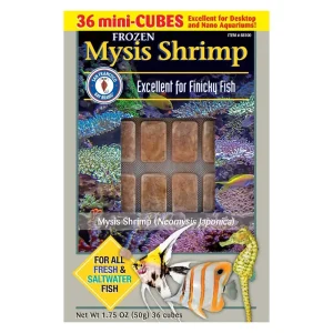 Frozen Mysis Shrimp Fish Food (36 mini cubes, 1.75 oz) - San Francisco Bay Brand