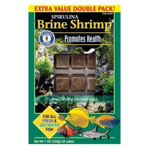 Frozen Spirulina Brine Shrimp Fish Food (60 cubes, 7 oz) - San Francisco Bay Brand