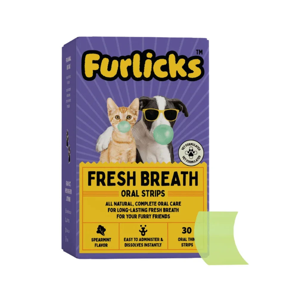 Furlicks Fresh Breath Oral & Multivitamin Health Strips Combo for Cats and Dogs - Image 2