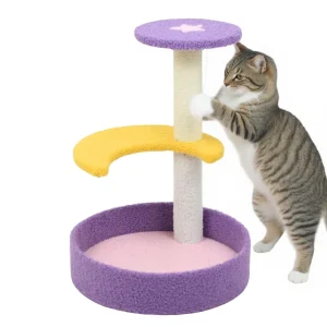 FurryLiving Astra 3Level Cat Tree for Cats & Kittens with Scratching Post and Hanging Toy for Cats
