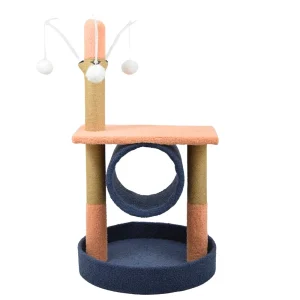 FurryLiving Canyon Multi Level Cat Tree with Tunnel, Toys and Scratching Post for Cats and Kittens