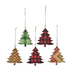 Ganz Assorted Plaid Tree Ornaments