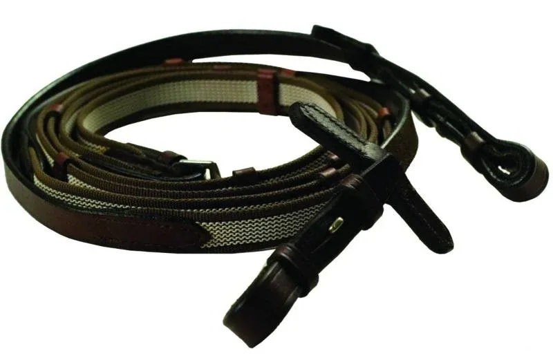 Gatsby Rubber Grip Cotton Web Reins with Stops