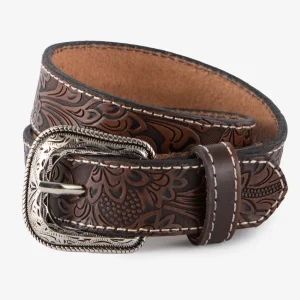 Gem Dandy Accessories Kid's Brown & Black Tooled Belt