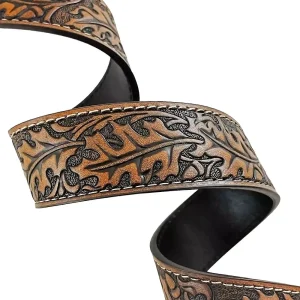 Gem Dandy Accessories Men's Acorn Leaf Embossed Belt