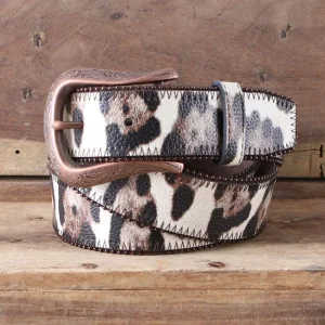 Gem Dandy Accessories Roper Cream Copper Leopard Belt